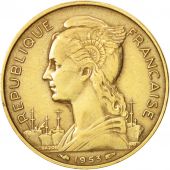 Madagascar, 20 Francs, 1953, Paris, EF(40-45), Aluminum-Bronze, KM:7