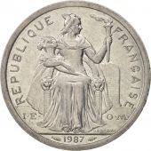New Caledonia, 2 Francs, 1987, Paris, AU(50-53), Aluminum, KM:14