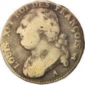 France,12 deniers franois, 1792, Paris,Lyre, TB, Bronze, KM:600.1, Gadoury 15