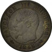 France, Napoleon III, Centime, 1855, Lille, TTB, Bronze, KM:775.7, Gadoury 86