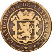 Luxembourg, William III, 10 Centimes, 1855, Paris, TB, Bronze, KM:23.2