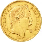 France, Napoleon III, 20 Francs, 1866,Paris,AU(50-53),Gold,KM 801.1,Gadoury 1062