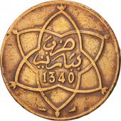 Maroc, Yusuf, 5 Mazunas, 1921, bi-Bariz, Paris, TTB, Bronze, KM:28.1