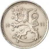 Finland, Markka, 1921, AU(55-58), Copper-nickel, KM:27