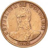 Colombia, 2 Pesos, 1980, AU(50-53), Bronze, KM:263