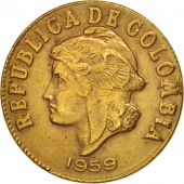 Colombia, 2 Centavos, 1959, Bogota, AU(50-53), Aluminum-Bronze, KM:214