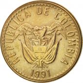 Colombia, 20 Pesos, 1991, AU(50-53), Aluminum-Bronze, KM:282.1