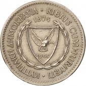 Cyprus, 50 Mils, 1974, AU(50-53), Copper-nickel, KM:41