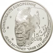 Vme Rpublique, 100 Francs/15 Ecus Jean Monnet 1992, KM 1012