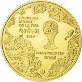 Vme Rpublique, 5 Euro Or Coupe du Monde Fifa 2014, KM New