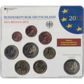 Germany, 5 x Euro Set of 9 coins, 5 Mints, 2012 ADFGJ