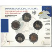 Germany, Euro Set of 5 x 2 Euro, 2011 ADFGJ