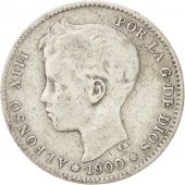 Spain, Alfonso XIII, Peseta, 1900, Madrid, VF(20-25), Silver, KM:706