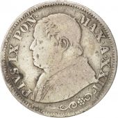 ITALIAN STATES, PAPAL STATES, Pius IX, 10 Soldi, 50 Centesimi, 1868, Roma, VF...