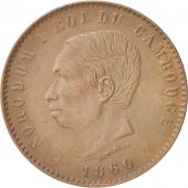 Cambodge, 10 Centimes, 1860, TTB+, Bronze, KM:M3