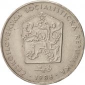 Czechoslovakia, 2 Koruny, 1986, TTB, Copper-nickel, KM:75