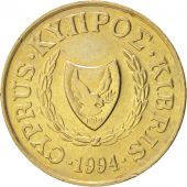 Chypre, 2 Cents, 1994, SPL, Nickel-brass, KM:54.3