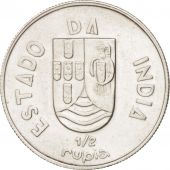 INDIA-PORTUGUESE, 1/2 Rupia, 1936, AU(55-58), Silver, KM:23