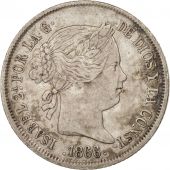 Spain, Isabel II, 40 Centimos, 1866, EF(40-45), Silver, KM:628.2