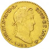 Espagne, Ferdinand VII, 2 Escudos, 1813, Cadiz, TB, Or, KM:468