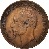 Sude, Oscar I, 5 re, 1858, TTB, Bronze, KM:690