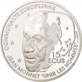 France, 100 Francs-15 Ecus, 1992, Jean Monnet, Paris, FDC, Argent, KM:1012