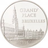 France, 100 Francs-15 Euro, 1996, Place Bruxelles, MS(65-70), Silver, KM:1142