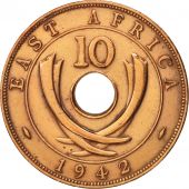 EAST AFRICA, George VI, 10 Cents, 1942, EF(40-45), Bronze, KM:26.2