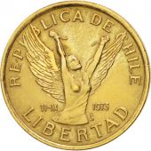 Chile, 10 Pesos, 1981, Santiago, EF(40-45), Aluminum-Bronze, KM:218.1