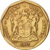South Africa, 50 Cents, 1991, Pretoria, EF(40-45), Bronze Plated Steel, KM:137