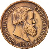 Brsil, Pedro II, 20 Reis, 1869, TTB, Bronze, KM:474