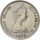 les Camans, Elizabeth II, 25 Cents, 1977, British Royal Mint, TTB