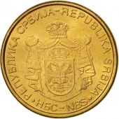Serbia, 2 Dinara, 2006, MS(63), Nickel-brass, KM:46