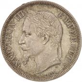 France, Napoleon III, 2 Francs, 1866, Strasbourg, SUP+, Argent, KM:807.2