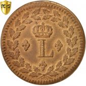 France, Louis XVIII, Decime, 1814, Strasbourg, PCGS, AU55, SUP, Bronze, KM:701