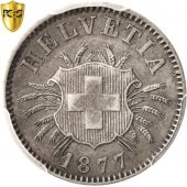 Switzerland, 5 Rappen, 1877, Bern, PCGS, XF45, Billon, KM:5
