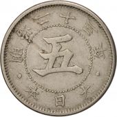 Japon, Mutsuhito, 5 Sen, 1890, TTB, Copper-nickel, KM:19