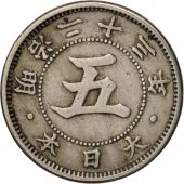 Japon, Mutsuhito, 5 Sen, 1890, TTB, Copper-nickel, KM:19