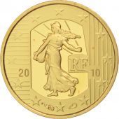 France, 5 Euro, Semeuse, 2010, FDC, Or, KM:1674