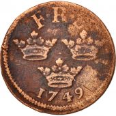 Sweden, Frederick I, Ore, K.M., 1749, F(12-15), Copper, KM:383.3