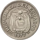 Ecuador, 50 Centavos, Cincuenta, 1977, AU(55-58), Nickel Clad Steel, KM:81