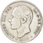 Espagne, Alfonso XII, 2 Pesetas, 1882, TB+, Argent, KM:678.2