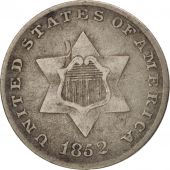 tats-Unis, Silver 3 Cents, 1852, U.S. Mint, TB+, KM:75