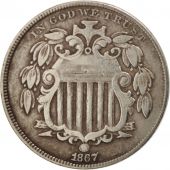 tats-Unis, Shield Nickel, 5 Cents, 1867, Philadelphia, TTB, KM:97