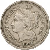 tats-Unis, Nickel 3 Cents, 1869, U.S. Mint, Philadelphia, TTB, KM:95