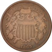 tats-Unis, 2 Cents, 1865, U.S. Mint, Philadelphia, TB+, Copper-Tin-Zinc, KM:94