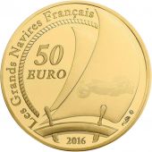 France, Monnaie de Paris, 50 Euro, Navire, Le Belem, 2016, FDC, Or