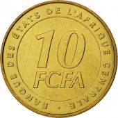 Central African States, 10 Francs, 2006, Paris, MS(63), Brass, KM:19