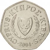 Cyprus, 50 Cents, 2004, MS(63), Copper-nickel, KM:66