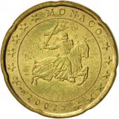 Monaco, 20 Euro Cent, 2002, AU(55-58), Brass, KM:171